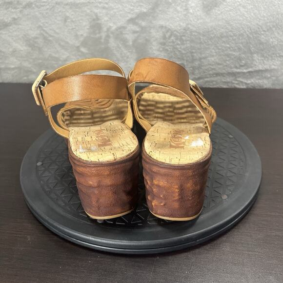 Korks Women's Size 9M Brown Woven Marley Platform Wedge Heel Adjustable Sandals - Picture 4 of 8